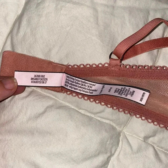 Victoria's Secret 32C DREAM ANGELS Glitter Pushup Champagne Bra Floral Lace Mesh - Picture 8 of 10